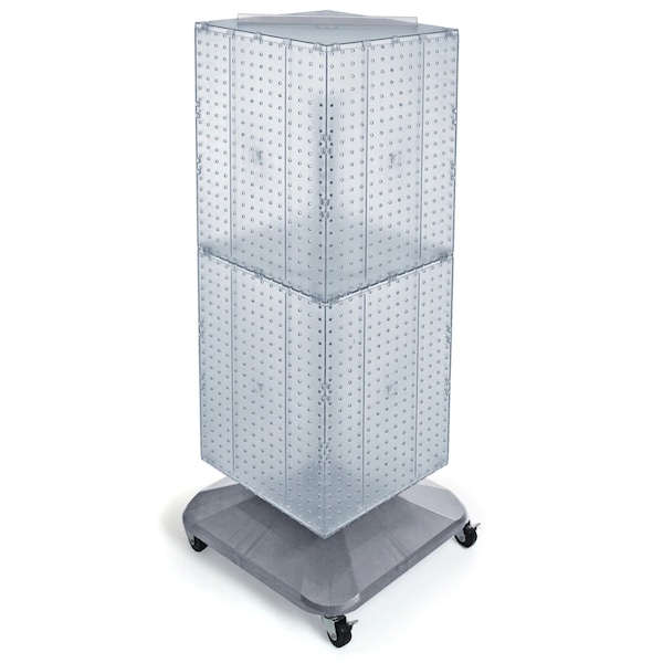 Four-Sided Pegboard Tower Revolving Display Panel Size 14"W x 40"H